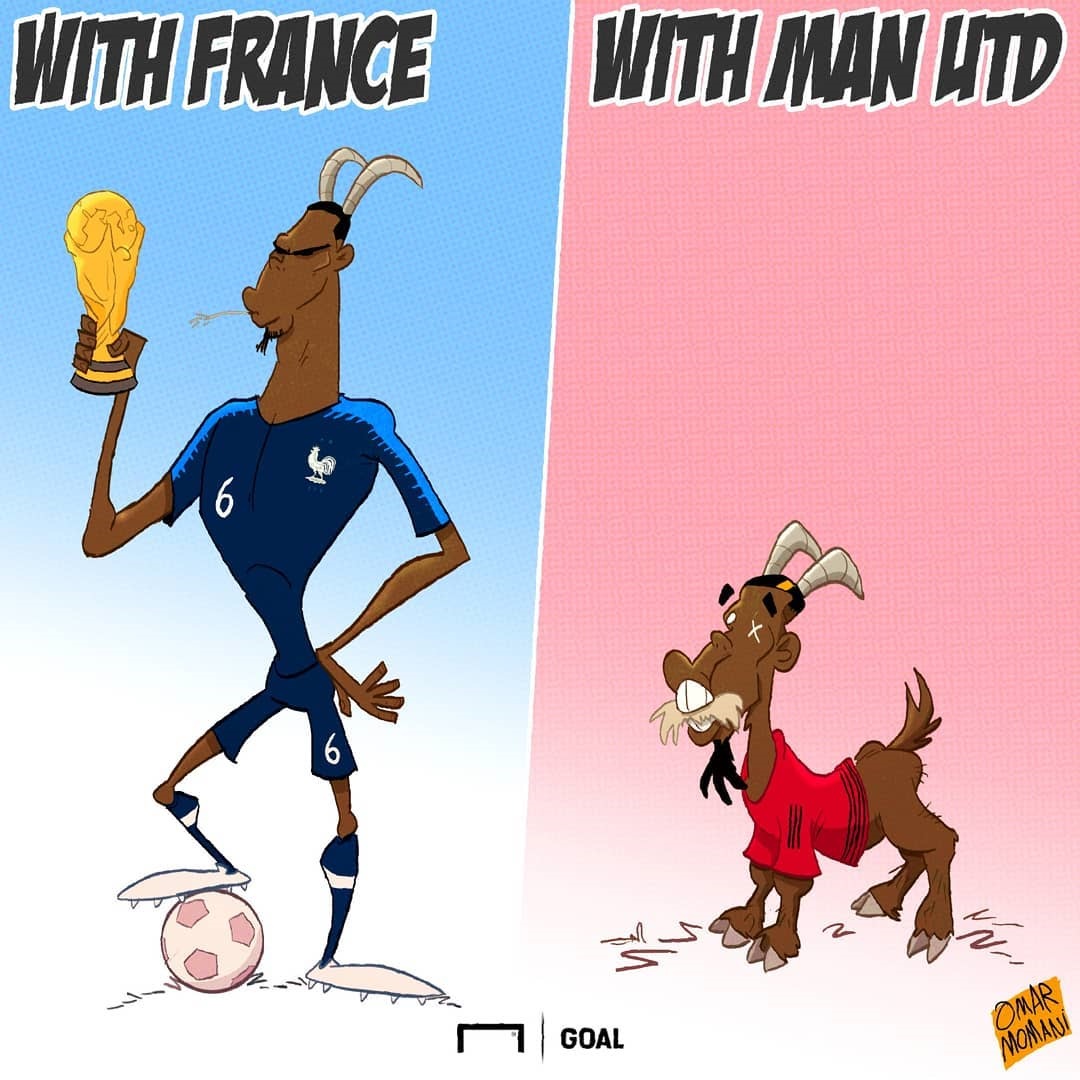 تفاوت بازی پوگبا در یونایتد و تیم ملی فرانسه