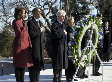 ادای احترام اوباما و کلینتون به جان اف.کندی