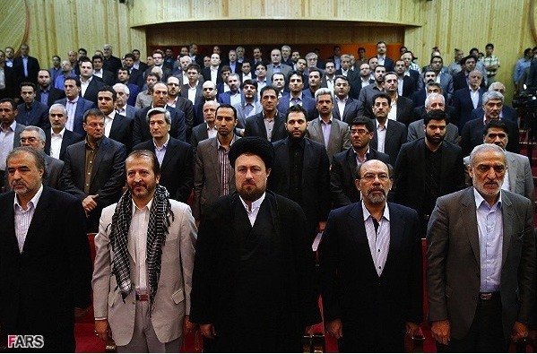 سیدحسن‌خمینی، توفیقی،انصاری، بروجردی، فاطمه‌هاشمی و دادکان‌ بدون جاسبی در تودیع‌و‌معارفه رییس‌ دانشگاه‌آزاد