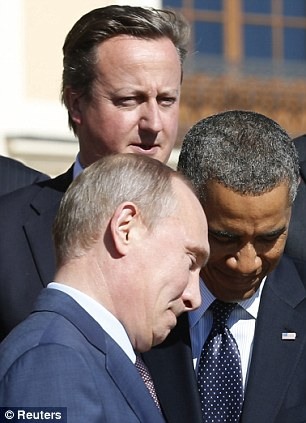 قیافه‌گرفتن پوتین برای اوباما رهبران جهان را به خنده انداخت