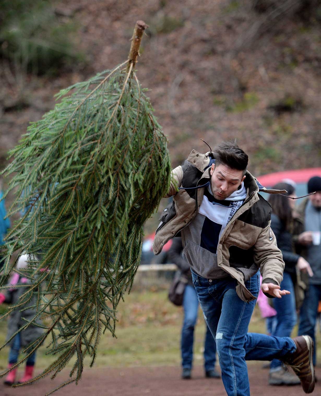 مسابقه پرتاب درخت کریسمس در آلمان