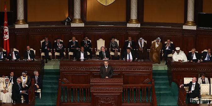 تقدیر از سخنرانی ضد صهیونیستی و امریکایی علی لاریجانی در مجلس تونس