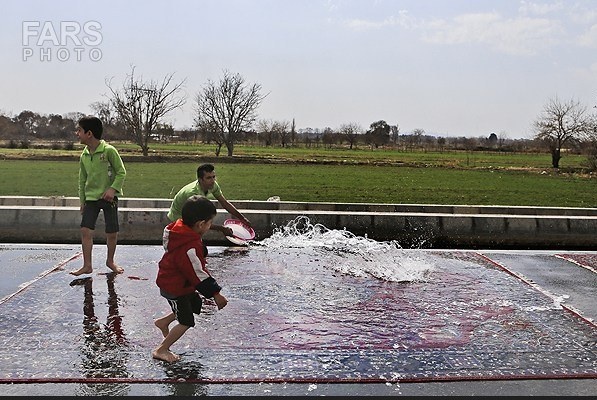 به استقبال بهار با قالی‌شویی و خانه‌تکانی، حتی وسط کوچه!