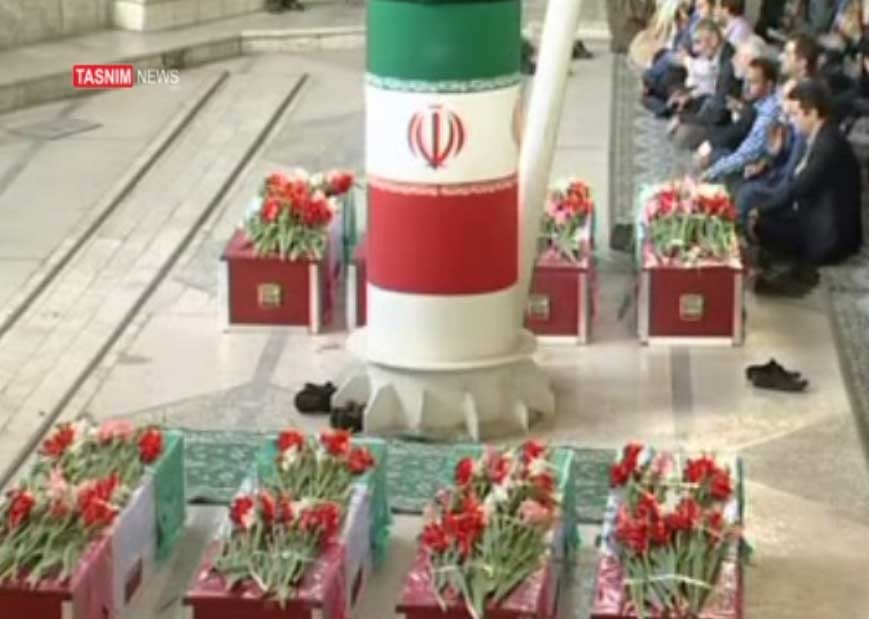 مراسم تشییع جانباختگان حادثه منا در دانشگاه تهران