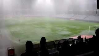 بارش باران چگونه بازی فوتبال لیگ فرانسه را متوقف کرد؟