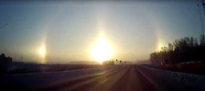 ظاهر شدن سه خورشید در آسمان روسیه
