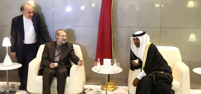 دیدار رئیس مجلس با امیر قطر/ شیخ تمیم بن حمد: ایران هرگز برای ما مشکلی ایجاد نکرده است