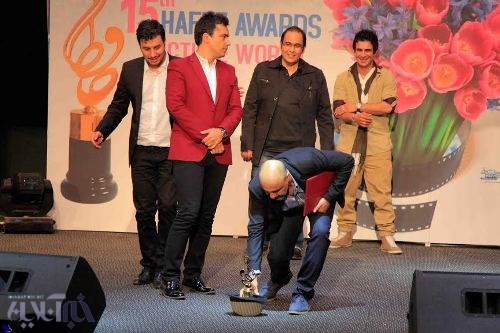 رضا عطاران، محسن تنابنده، همایون شجریان، مرضیه برومند و حمید جبلی در جشن دنیای تصویر