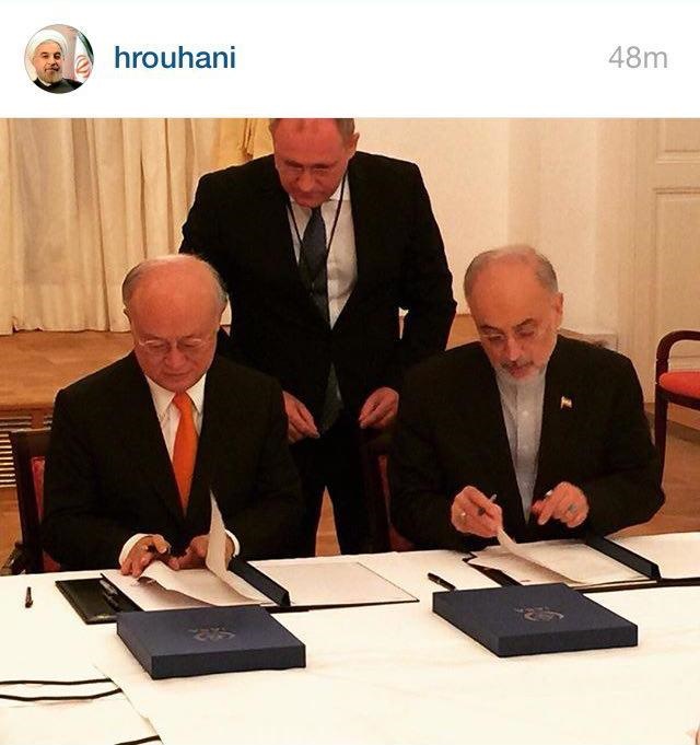 جدیدترین تصویر اینستاگرام روحانی از توافق ایران و آژانس
