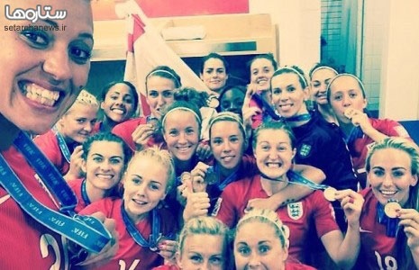  بازیکنان تیم ملی زنان انگلیس پس از کسب عنوان سوم جهان/عکس