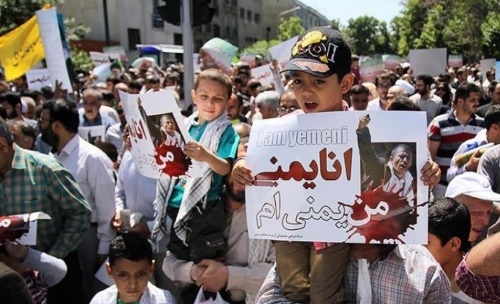 تصویر دستخط نوه رهبر معظم انقلاب در حمایت از مردم یمن