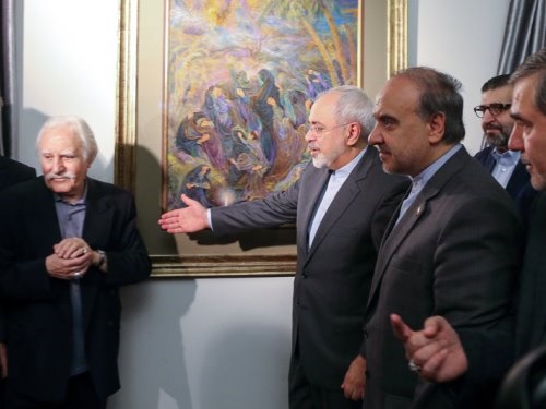 رونمایی از آثار فرشچیان در کاخ سعدآباد با حضور وزیر امور خارجه