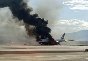 آتش گرفتن موتور هواپیمای B777 