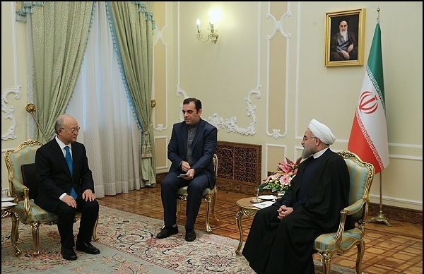 رییس جمهور در دیدار آمانو:ایران همواره به صلح‌آمیز بودن فعالیت‌های هسته‌ای‌اش متعهد بوده و خواهد بود