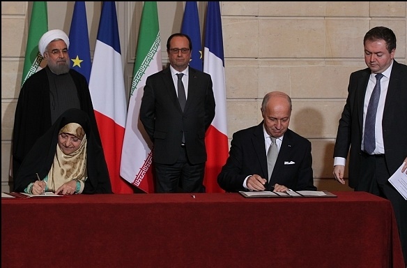 امضای 20 سند همکاری ایران و فرانسه با حضور روحانی و اولاند در کاخ الیزه