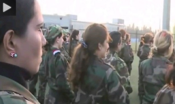 تمرینات گردان زنان در ارتش سوریه را ببینید