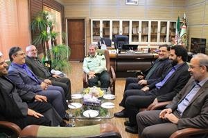 دیدار رئیس کل و مسئولان قضایی البرز با فرمانده نیروی انتظامی استان
