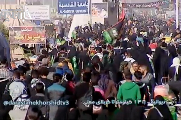 فیلم | کربلا ۱۴٨کیلومتر | دیوانیه ؛ مسیر پیاده‌راه اربعین