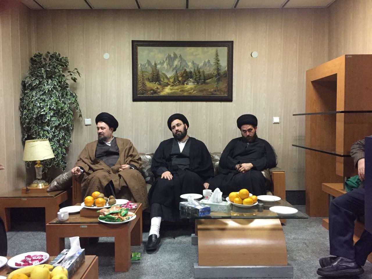 سیدحسن خمینی از آیت‌الله موسوی اردبیلی عیادت کرد
