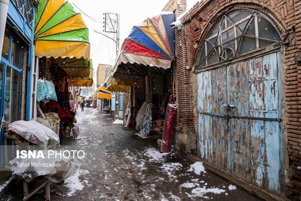تصاویر | یک روز برفی در بازار تاریخی اهر