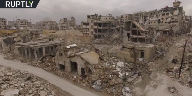 فیلم | تصاویر هوایی از حلب ویران شده