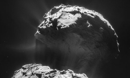دنباله‌دار ۶۷-پی از دید فضاپیمای روزتا/عکس روز ناسا