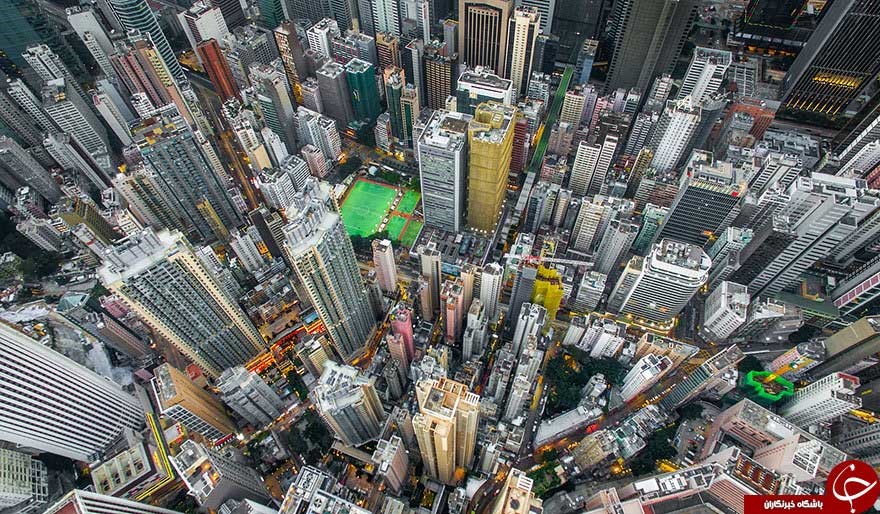 تصاویر هوایی از آسمان خراش های هنگ کنگ