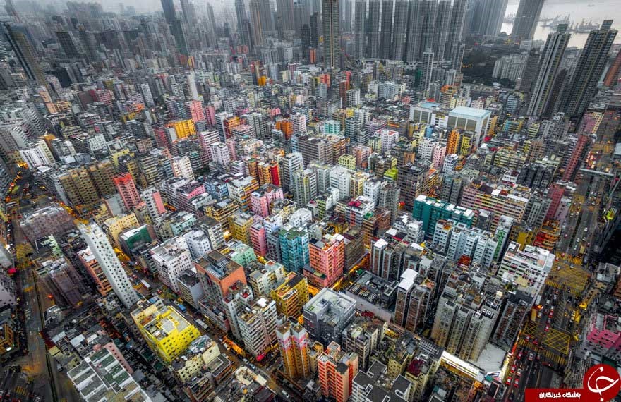 تصاویر هوایی از آسمان خراش های هنگ کنگ