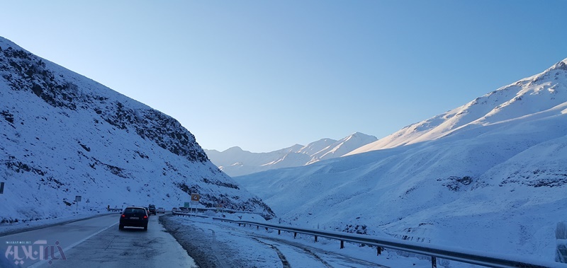 برف و ترافیک در جاده چالوس و هراز