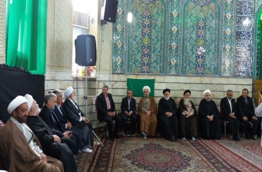 با حضور حسن روحانی؛ مراسم ختم مادر همسر رییس جمهور در سمنان برگزار شد