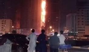 چند برج مسکونی شیخ نشین عجمان دچار آتش سوزی شد