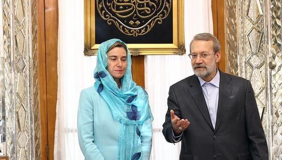 لاریجانی در دیدار موگرینی:عملیاتی شدن توافق هسته ای منوط به پیشبرد فعالیت های اقتصادی است