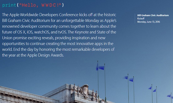 24 خرداد کنفرانس جهانی توسعه‌دهندگان نرم‌افزاری اپل WWDC 2016