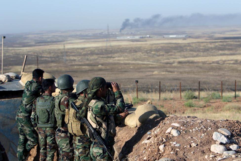 رویترز با انتشار این تصاویر خبر داد: نظامیان ائتلاف آمریکا در عملیات پیشمرگان کرد حضور دارند