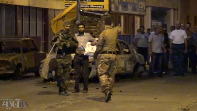 فیلم | بازداشت اشغال‌کنندگان پایگاه پلیس ارمنستان
