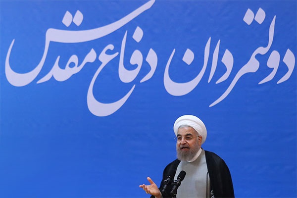 فیلم | روحانی: با حضور مردم در مقابله با تجاوزگران دفاع ما مردمی شد