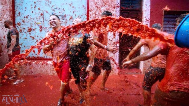 تصاویر | جشنواره جنگ گوجه‌فرنگی‎ در اسپانیا