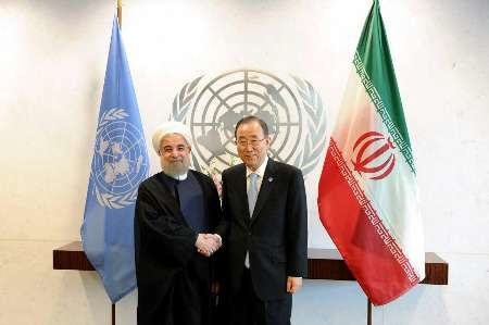 دیدار روحانی با دبیر کل سازمان ملل متحد/ بان‌کی‌مون خواستار کمک ایران برای حل بحران سوریه و یمن شد