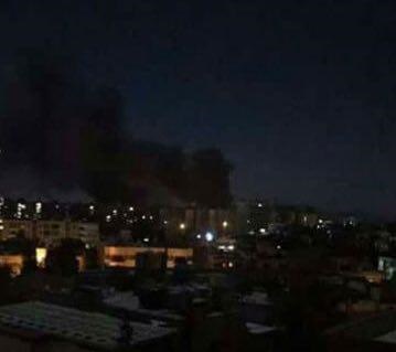 فیلم | حمله موشکی صهیونیست‌ها به فرودگاه نظامی المزه دمشق