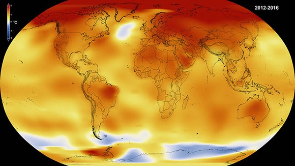 زمین در ۲۰۱۶ گرم‌ترین سال تاریخ خود را پشت سر گذاشت