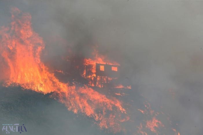 تصاویر | آتش‌سوزی در شیلی | ۱۹ نفر آسیب دیدند