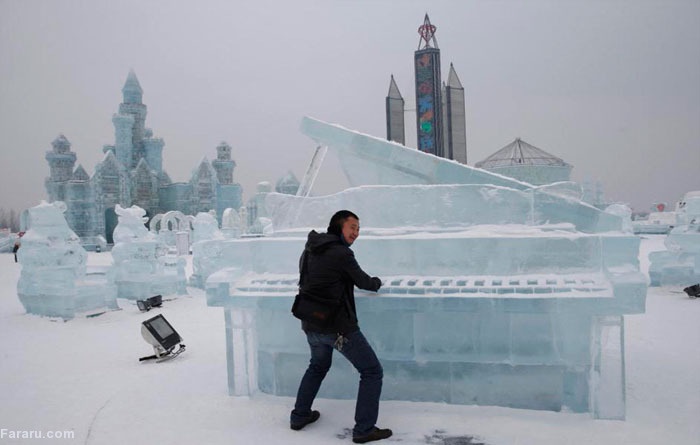 فیلم | تصاویری جذاب و دیدنی از جشنواره برف و یخ