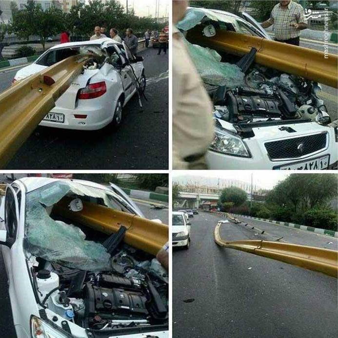 عکس | حادثه وحشتناک برای یک خودرو در تهران!