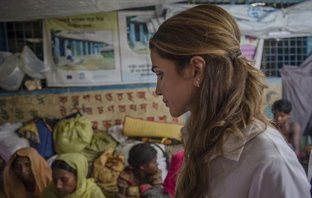 تصاویر | ملکه اردن در بازدید از اردوگاه آوارگان روهینگیا