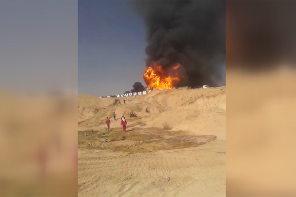 فیلم | اولین ویدئوی منتشر شده از انفجار و آتش‌سوزی دکل ۹۵