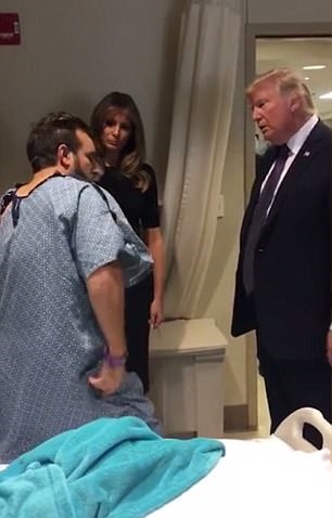 تصاویر | عیادت ترامپ و همسرش از مجروحان حادثه مرگبار لاس‌وگاس