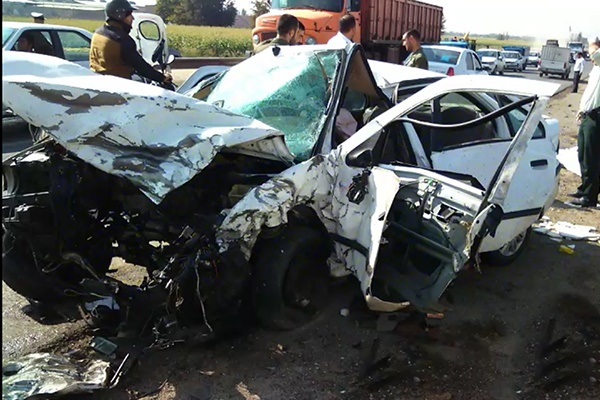فیلم | تصادف شدید در جاده سیمان شهرری با ۳ کشته و یک مجروح
