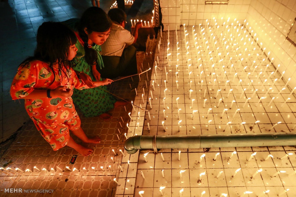 تصاویر | جشنواره شمع و نور در میانمار‎