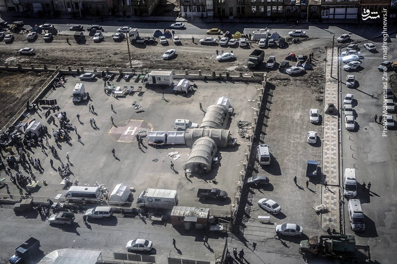 تصویر هوایی از بیمارستان صحرایی سپاه در سرپل‌ذهاب
