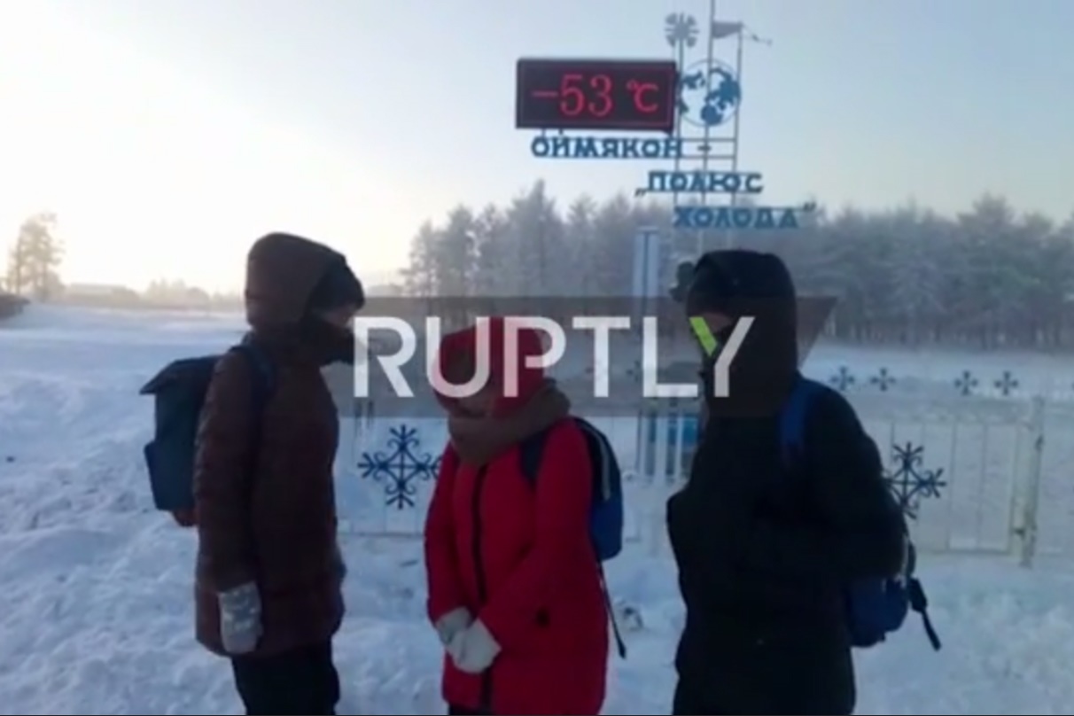 فیلم | رفتن به مدرسه در سرمای منفی ۵۵ درجه روسیه